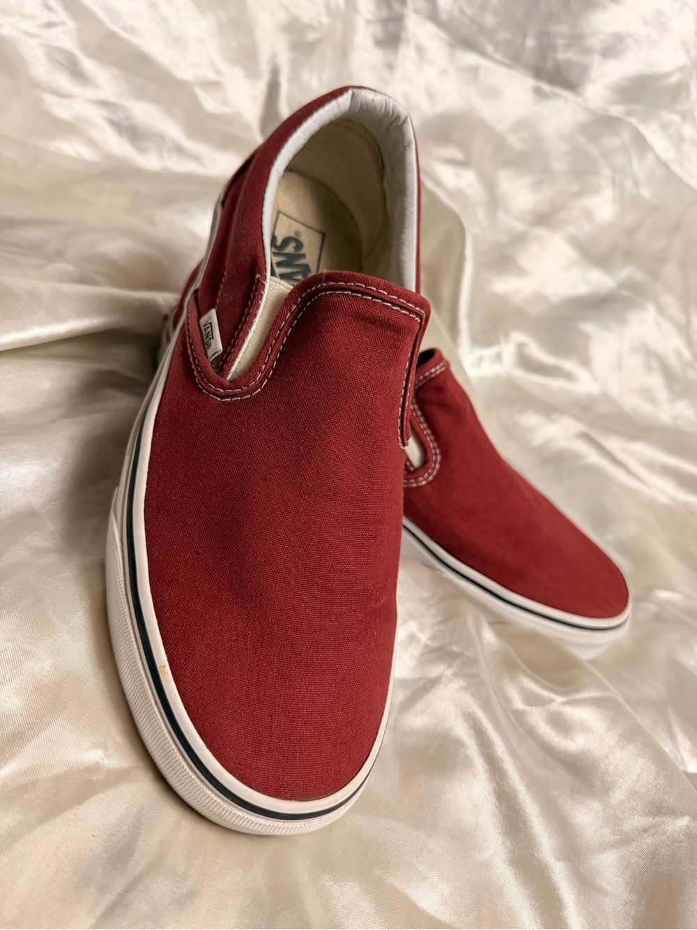 Vans Slip-On Canvas Loafers in Burgundy
